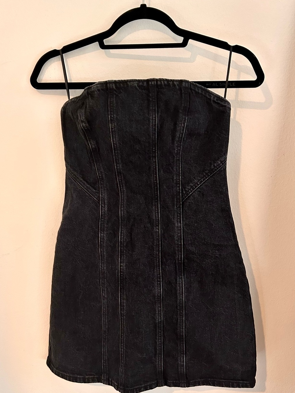 Universal Thread Strapless Black Denim Mini Dress